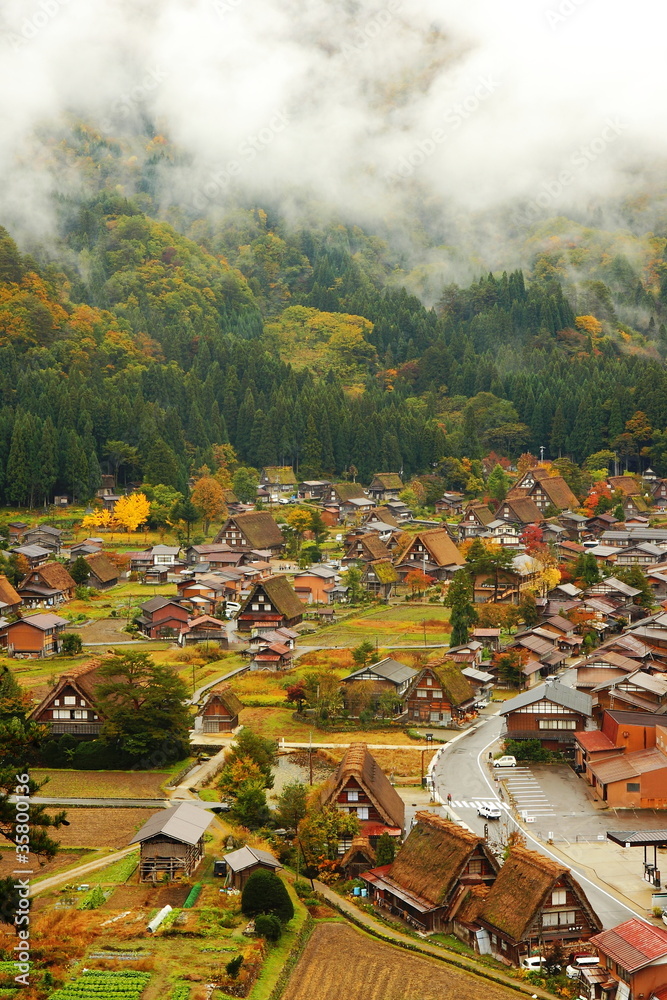 日本乡村美丽的秋景