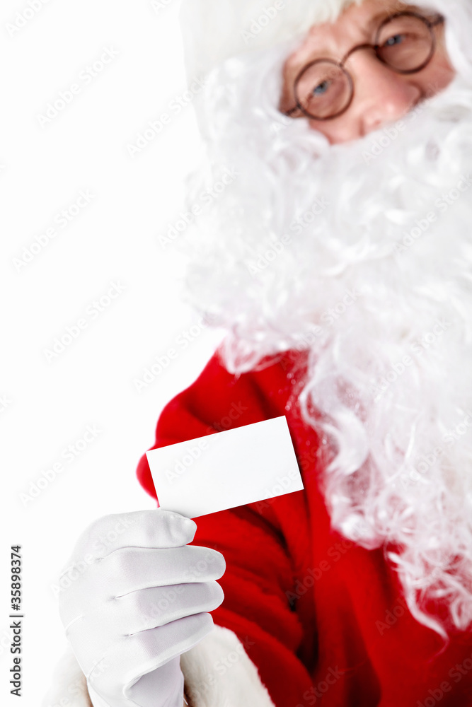 Santa Claus with a business card