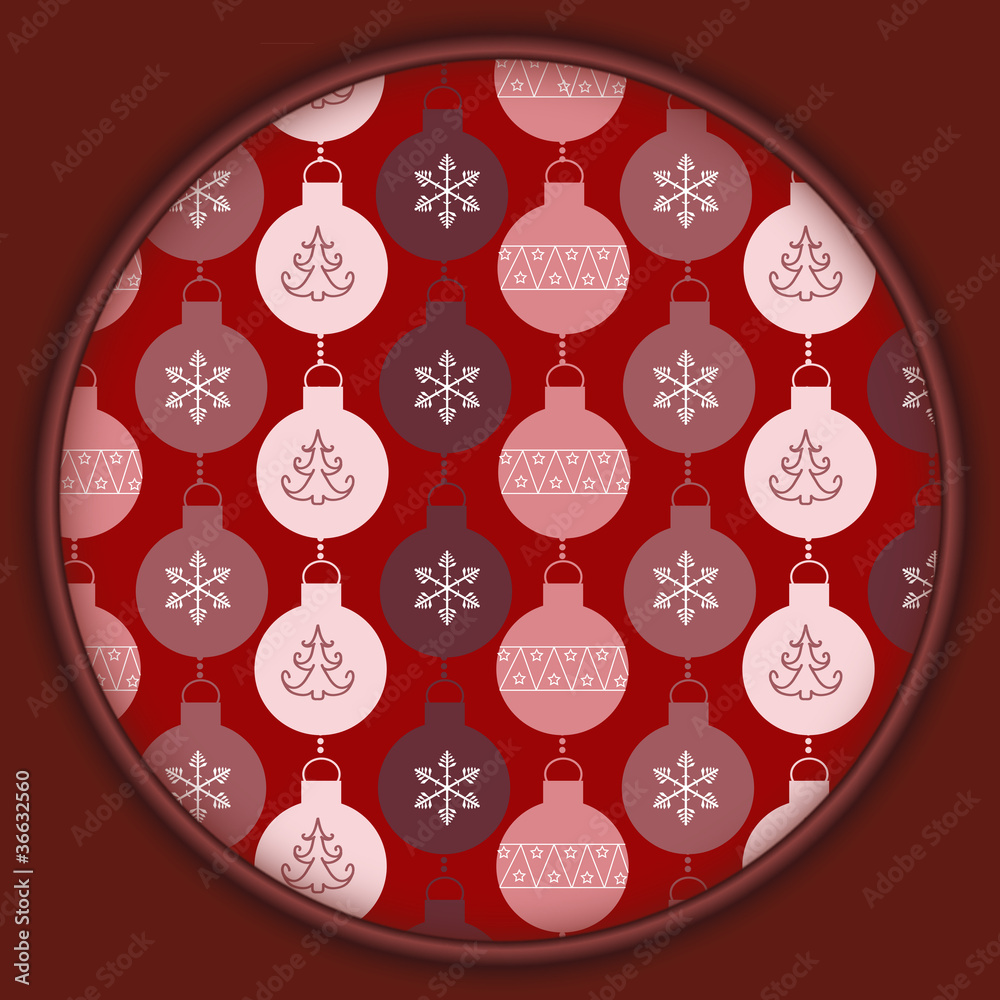 Seamless pattern with balls and snowflakes