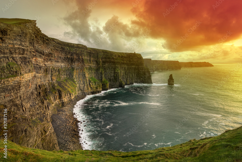 Cliffs of Moher at sunset, Co. Clare, Ireland