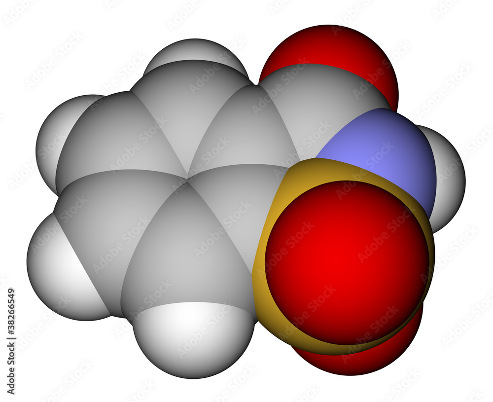 糖精空间填充分子模型