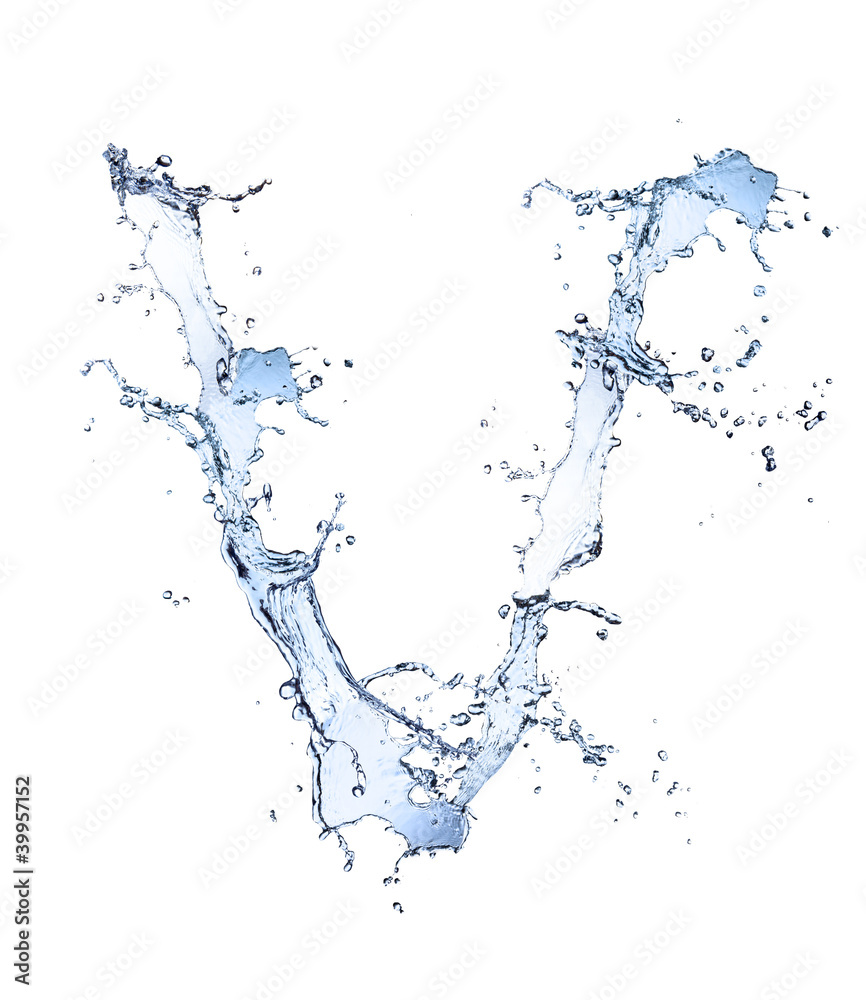 Water alphabet letter V