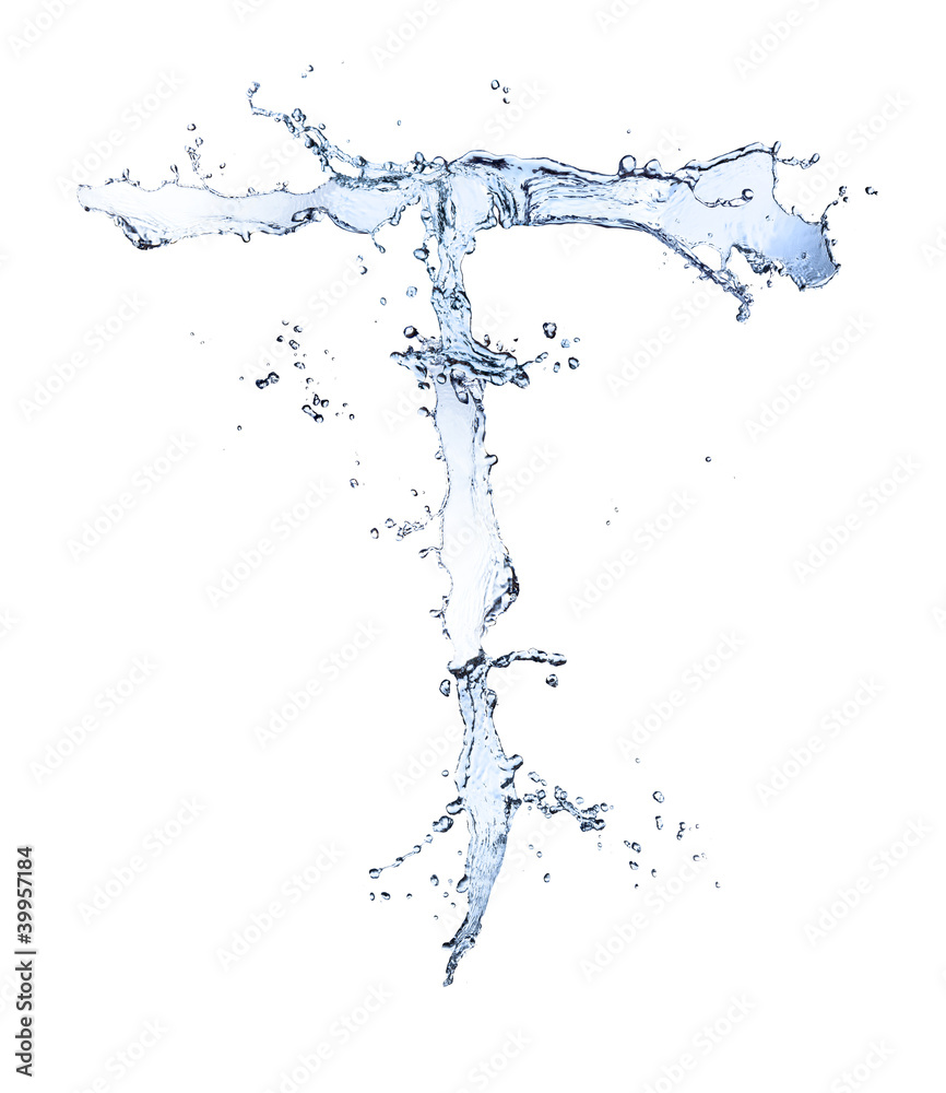 Water alphabet letter T