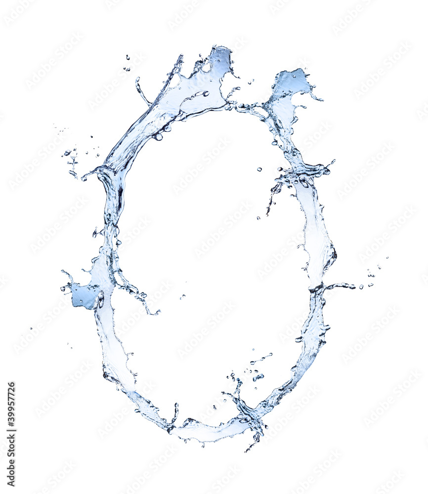 Water alphabet letter O