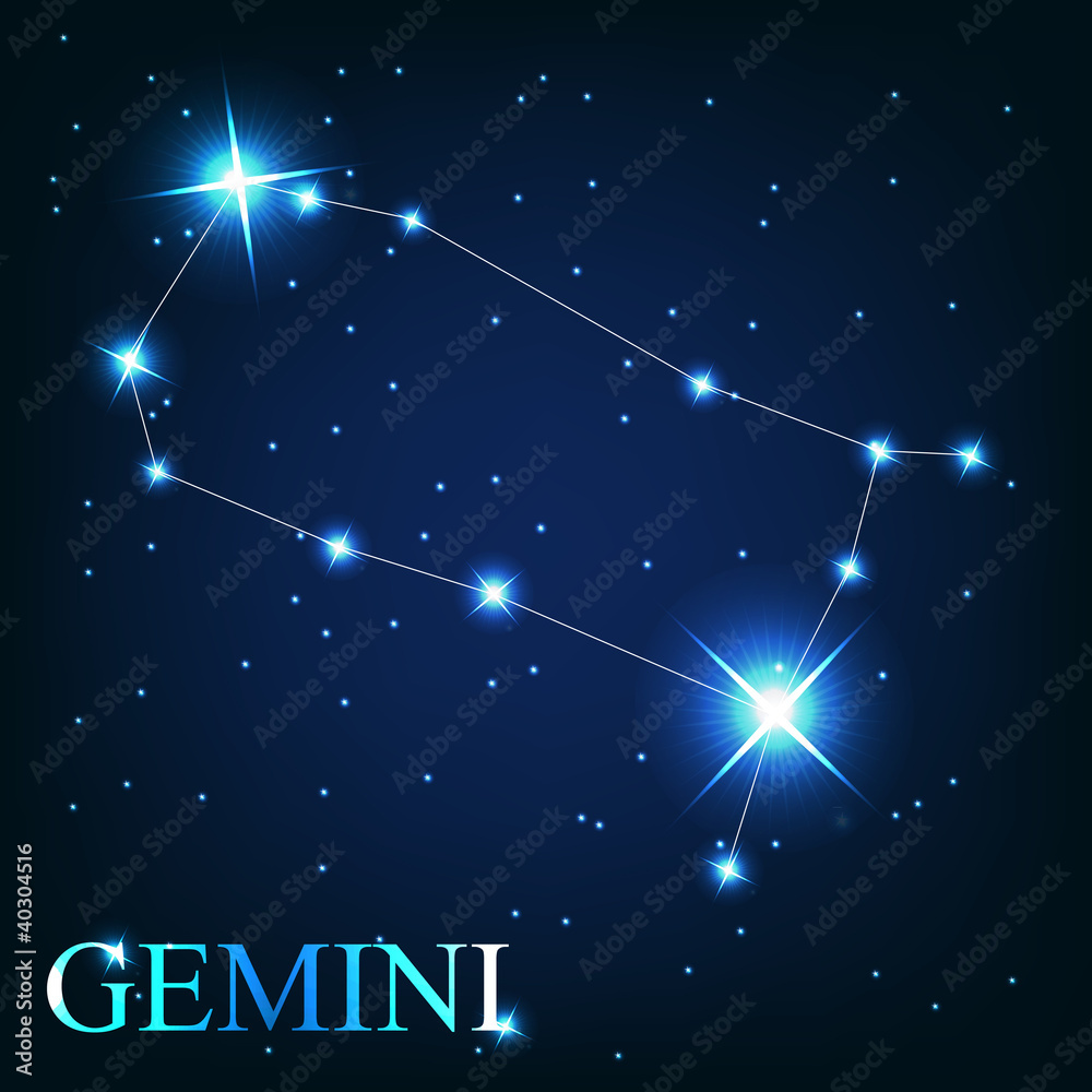 vector of the gemini zodiac sign of the beautiful bright stars o