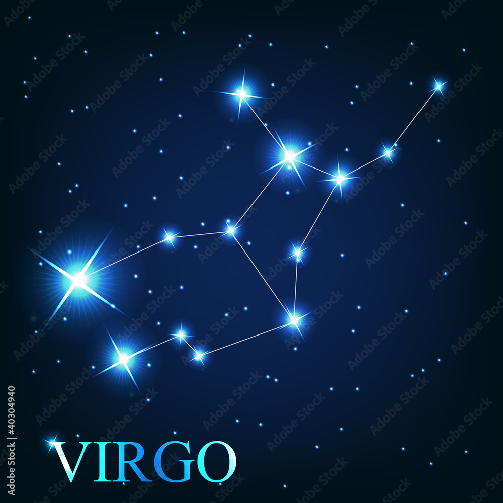 vector of the virgo zodiac sign of the beautiful bright stars on