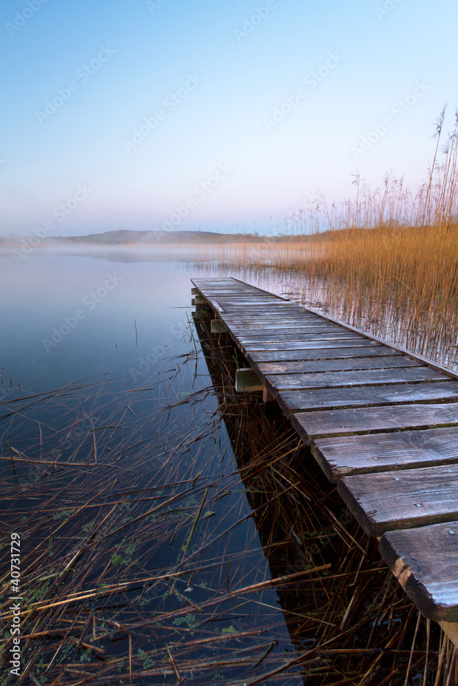 Irish lake before sunrise