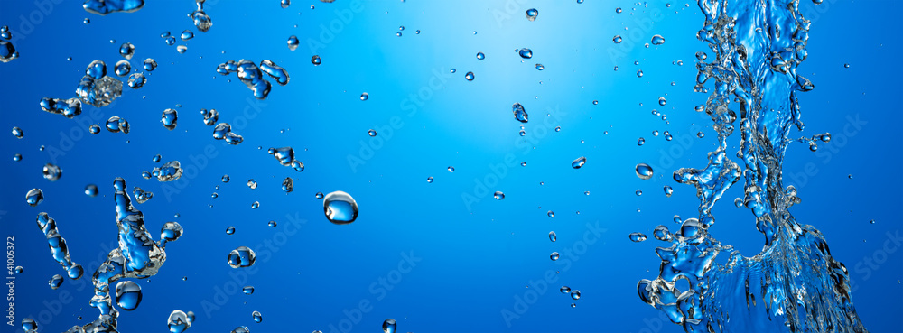 water bubbles in blue water