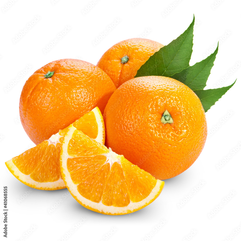 Orange fruit isolated on white background