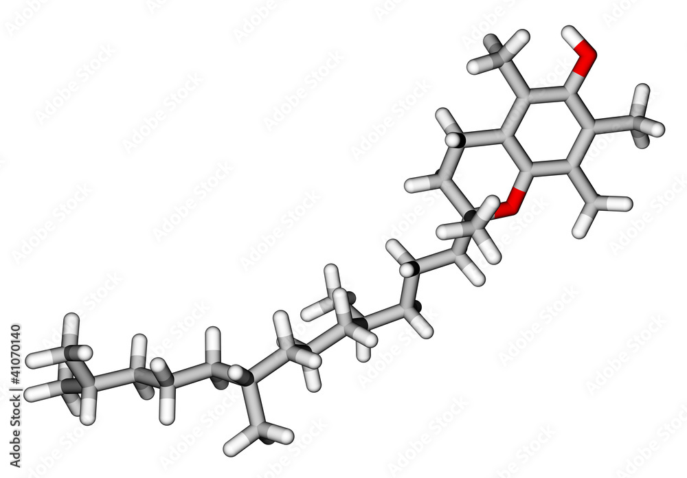 α-生育酚（维生素E）棒分子模型