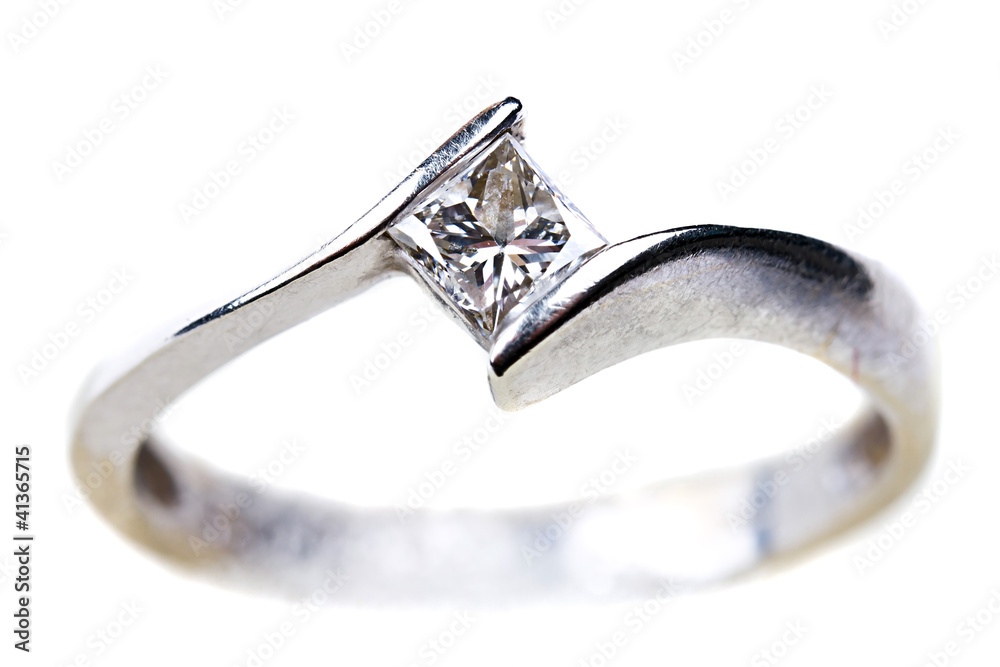 Diamond engagement ring close up