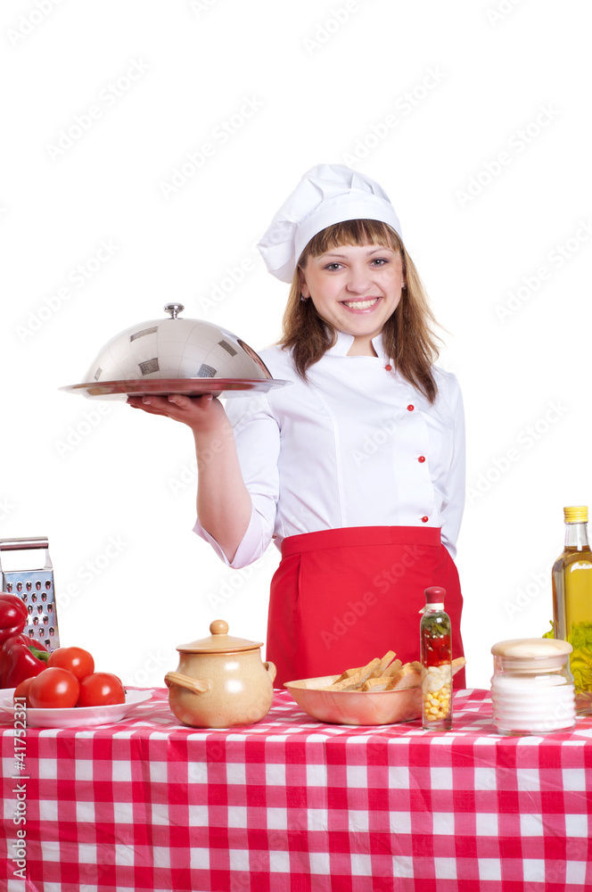 attractive woman cooking