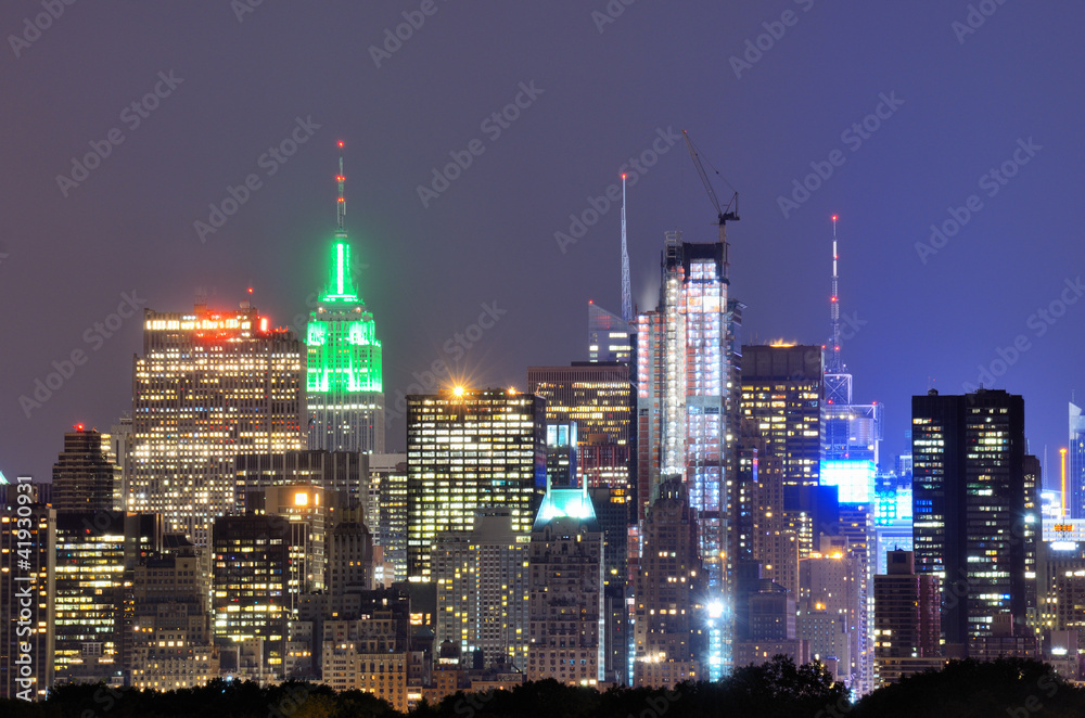 New York Scene at Midtown at Night