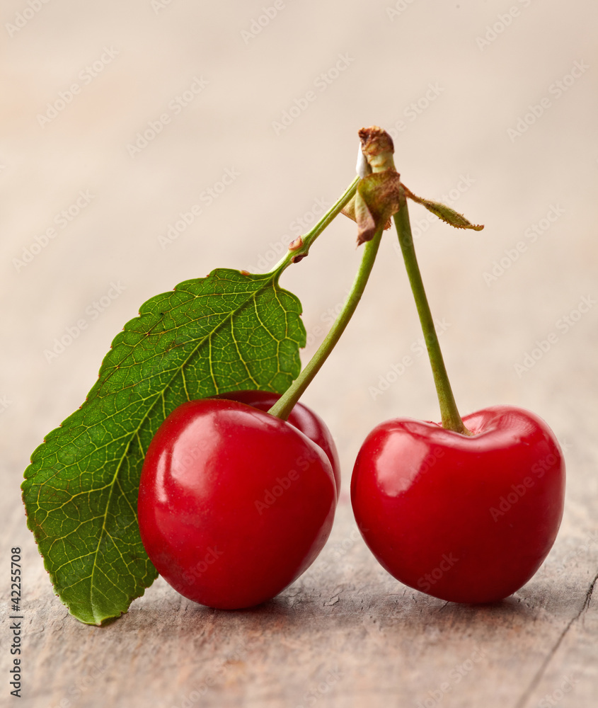 fresh red cherries