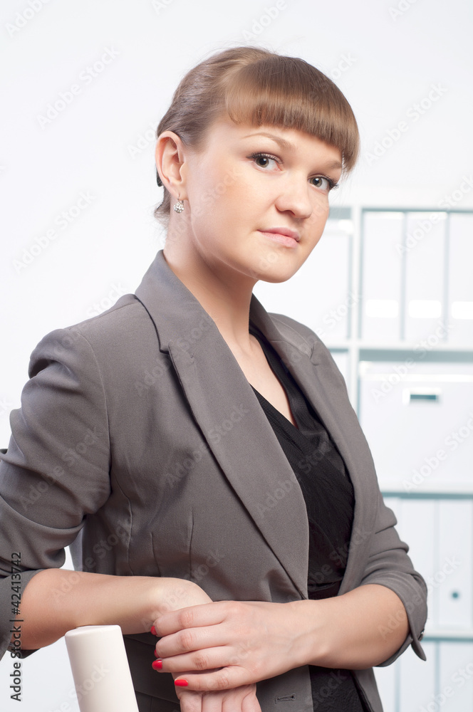 woman works in the office