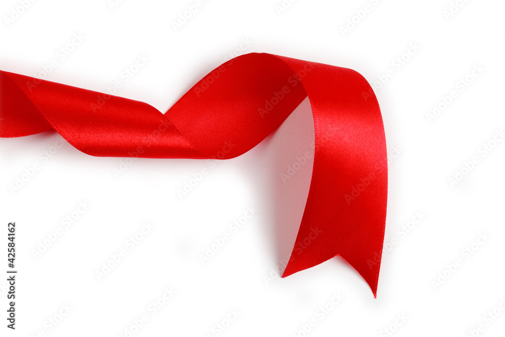 Red Support Ribbon on white background