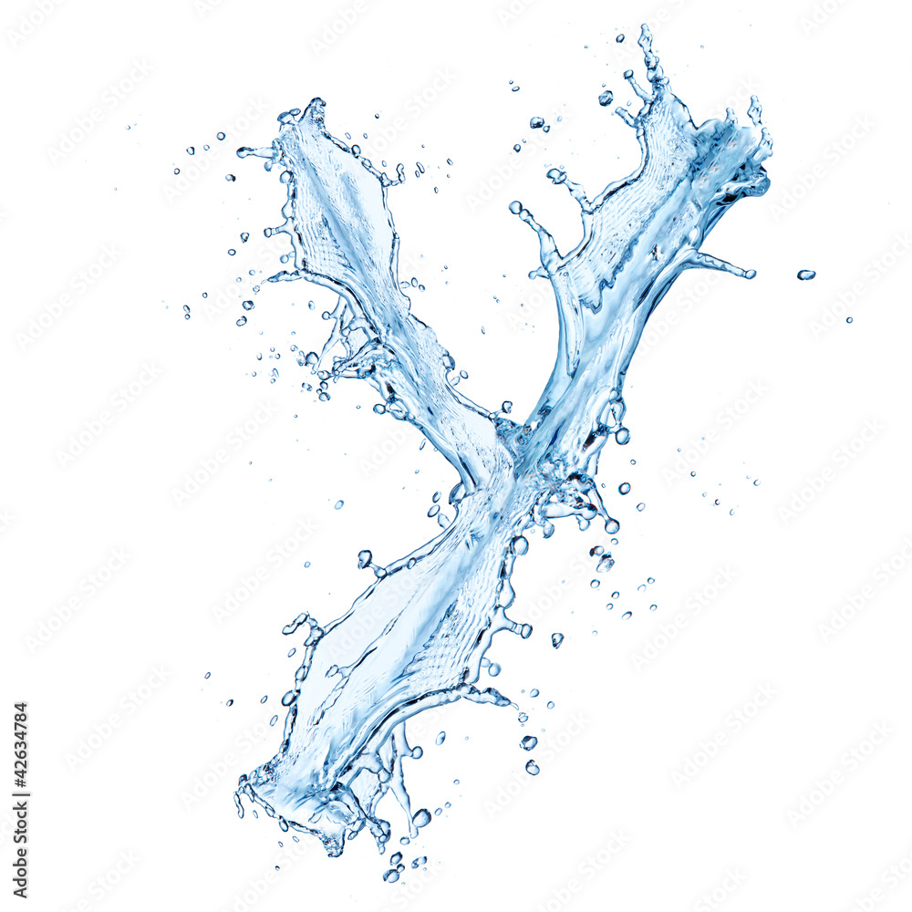 Water splashes letter Y