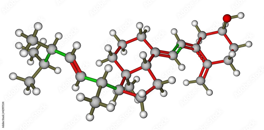 维生素D2（麦角钙化醇）3D分子模型