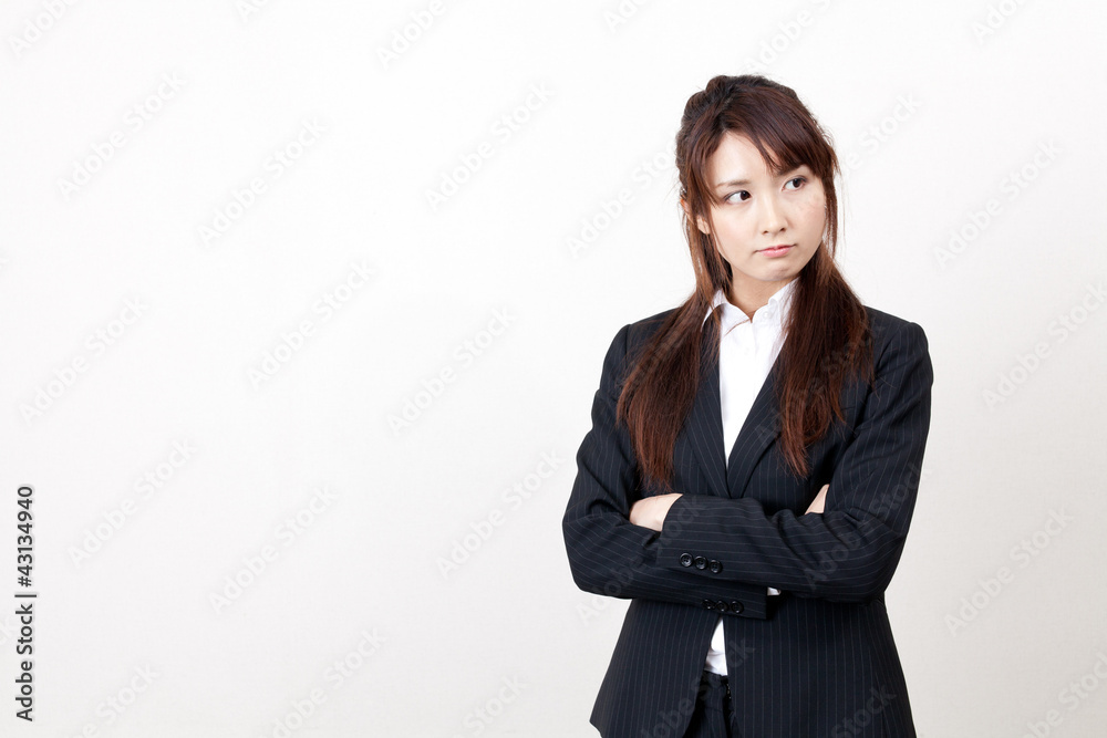 asian businesswoman thinking