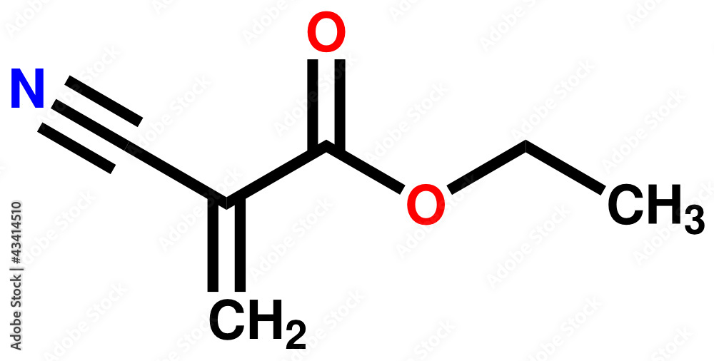 氰基丙烯酸乙酯，一种即时胶。结构式