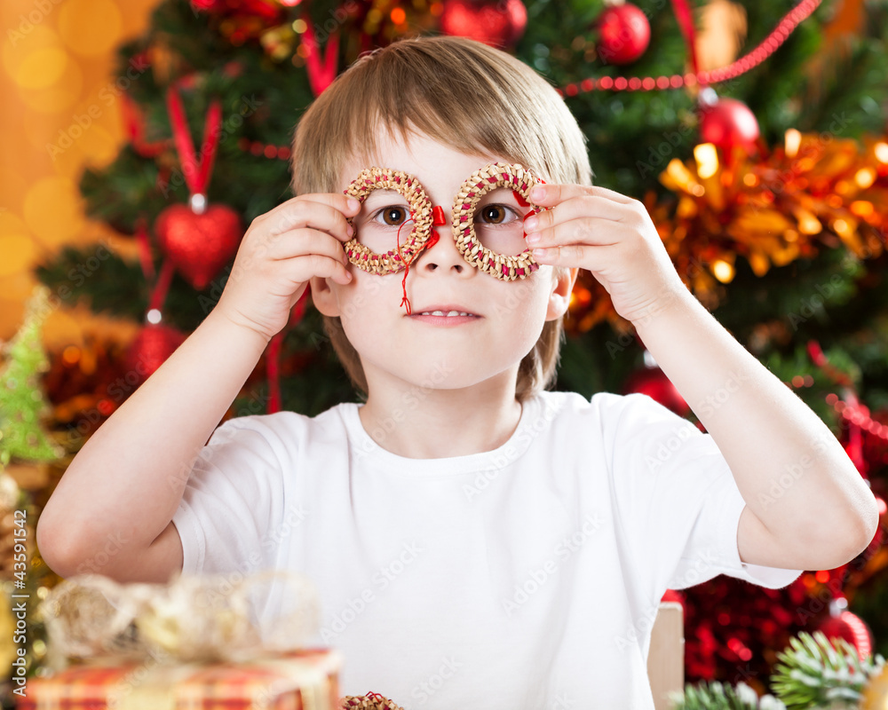 Boy having fun in Christmas