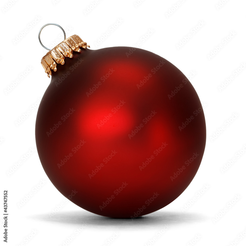 red christmas ball over white background