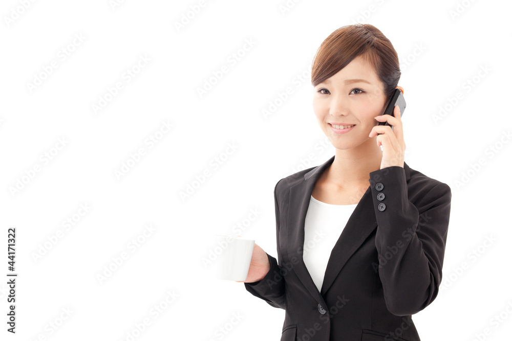 a young businesswoman talking by cellphone