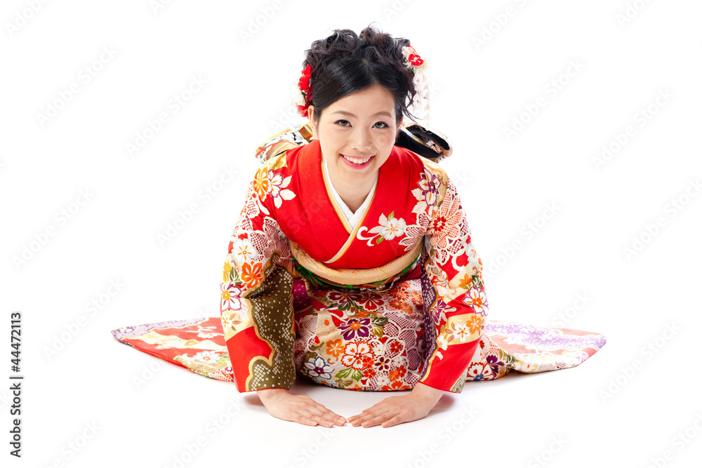 japanese kimono woman sitting