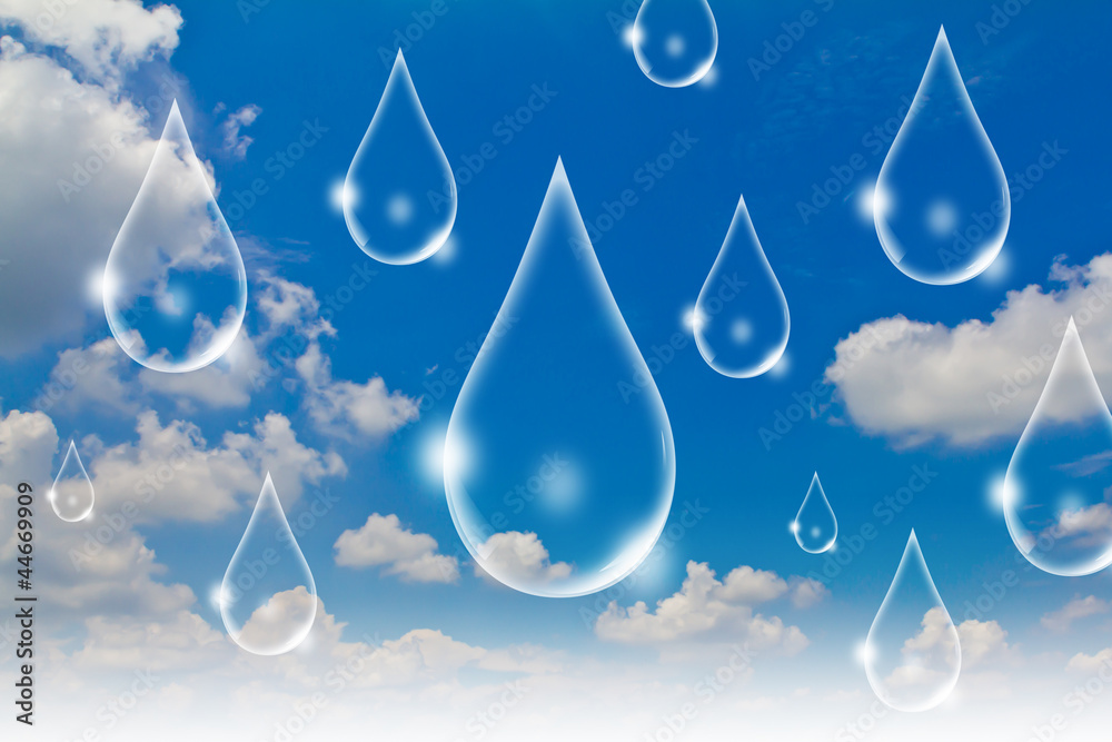 Eco concept : Water drop in the sky