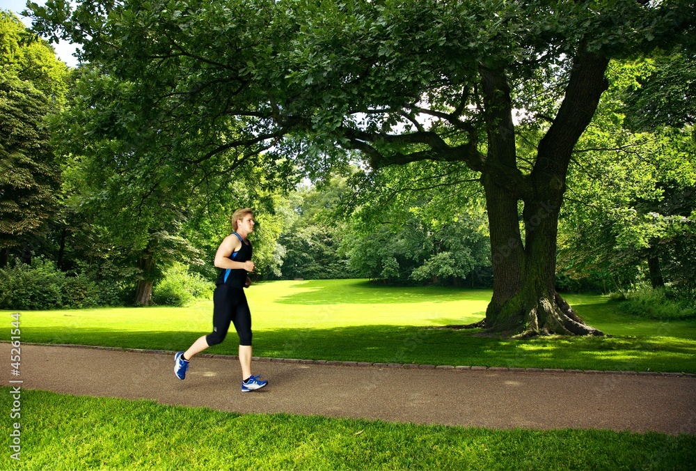 Man Running in Park