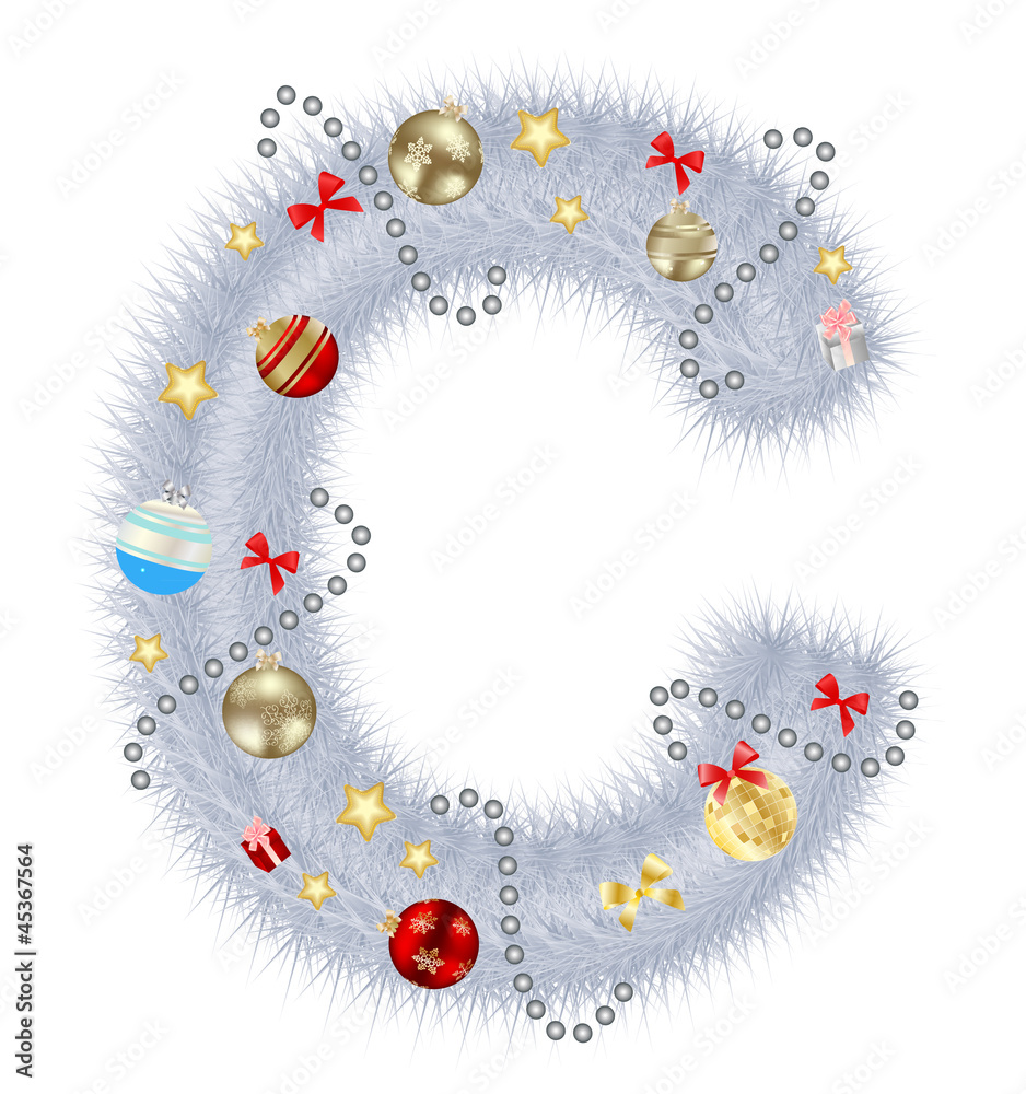 Abstract beauty Christmas and New Year abc. vector illustration