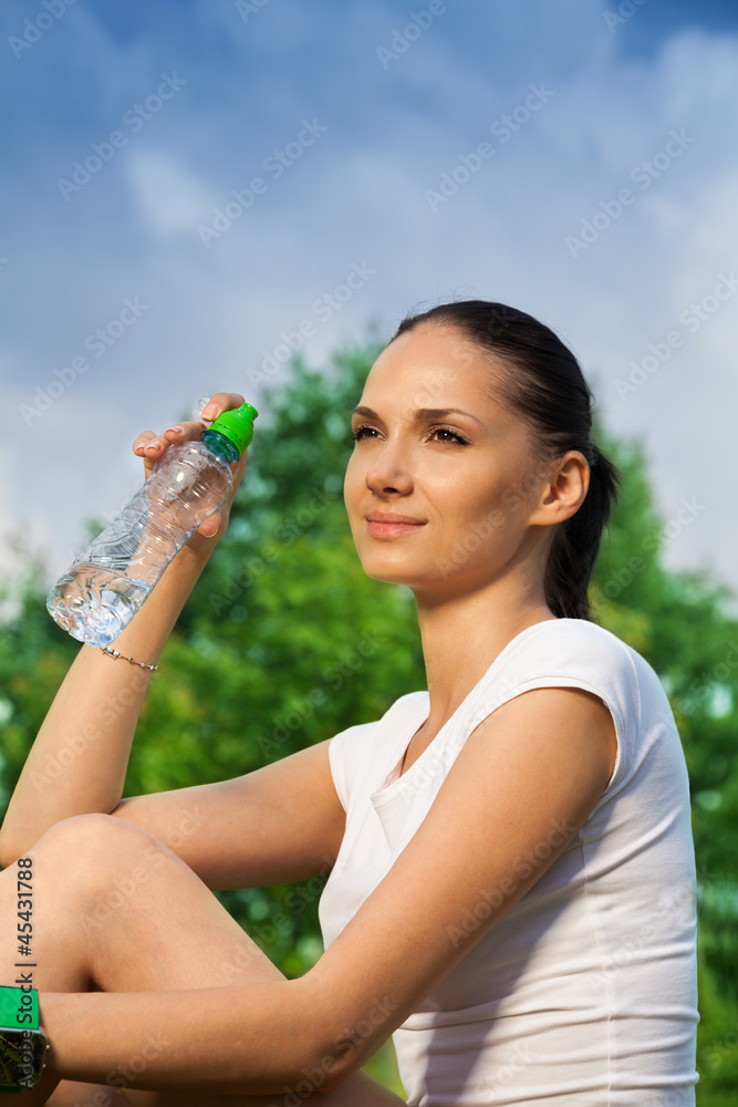 confident girl resting after jogging