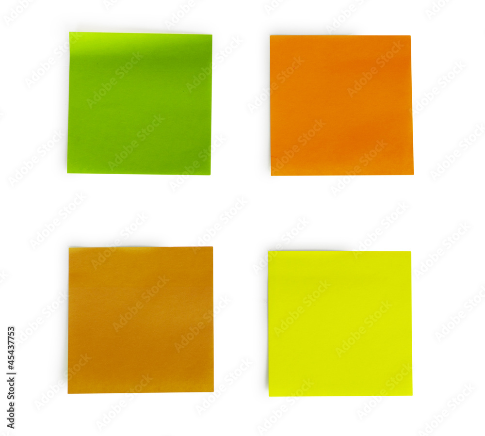 colorful sheets of paper isolated on white background