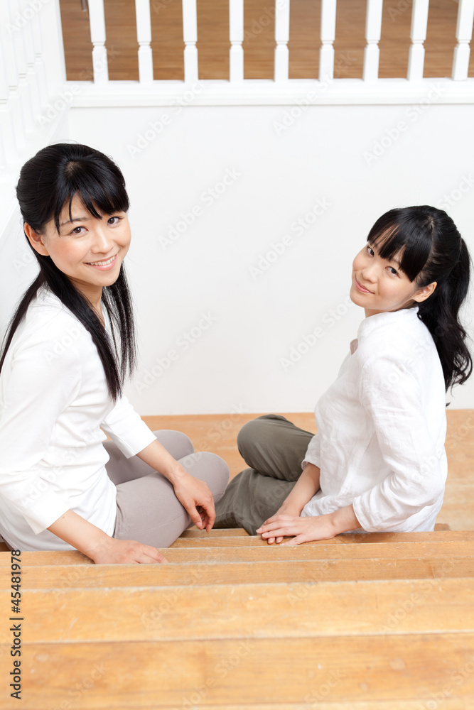 a young asian women relaxing