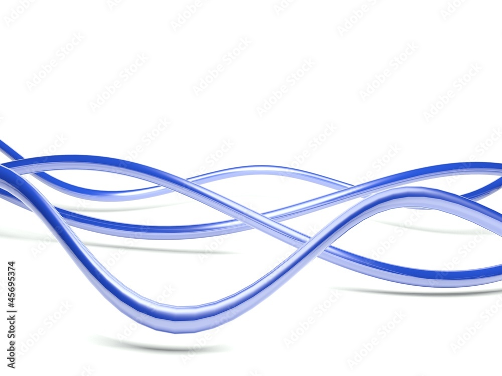 3d wavy lines on white