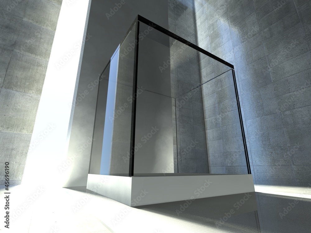 Empty showcase, 3d exhibition space