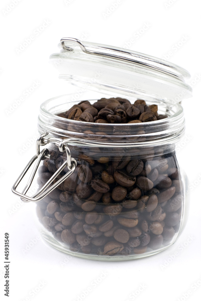 jar filled with coffee beans