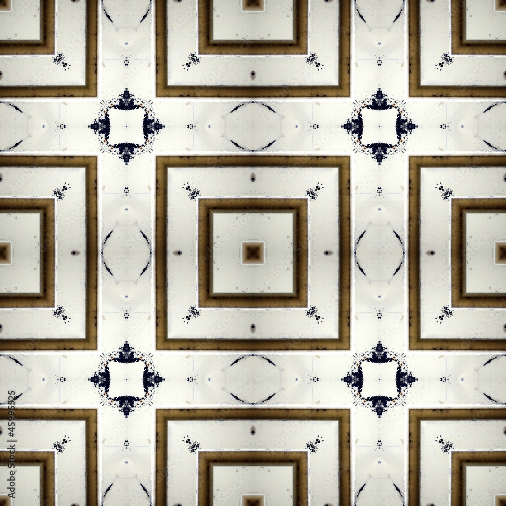 Seamless ceramic pattern, aged floor tiles