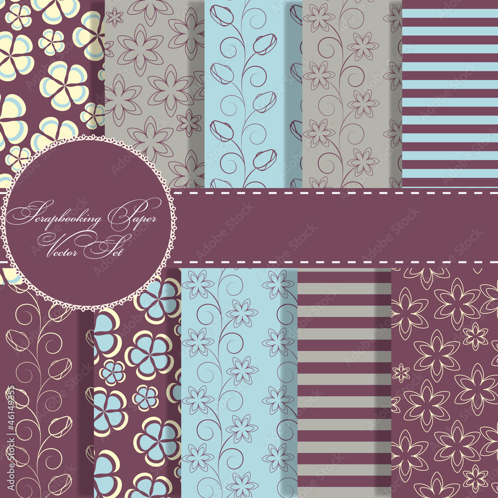 set of beaautiful vector paper for scrapbook