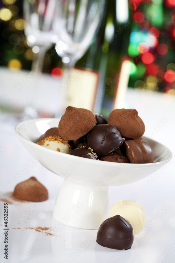 chocolate pralines and truffles