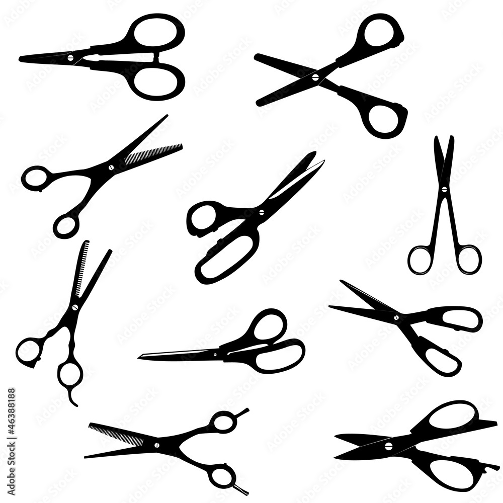 silhouette Scissors seamless pattern. Vector illustration. EPS 1