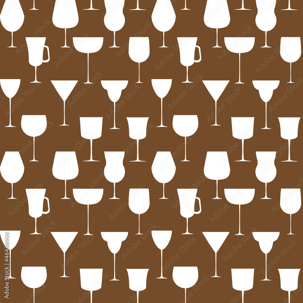 Alcoholic glass seamless pattern. Vector illustration. EPS 10.