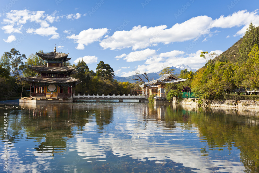 Lijiang old town and Jade Dragon Snow Mountain in China