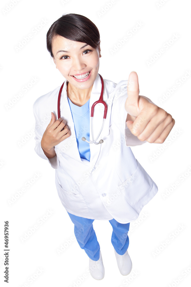 woman doctor giving thumbs up