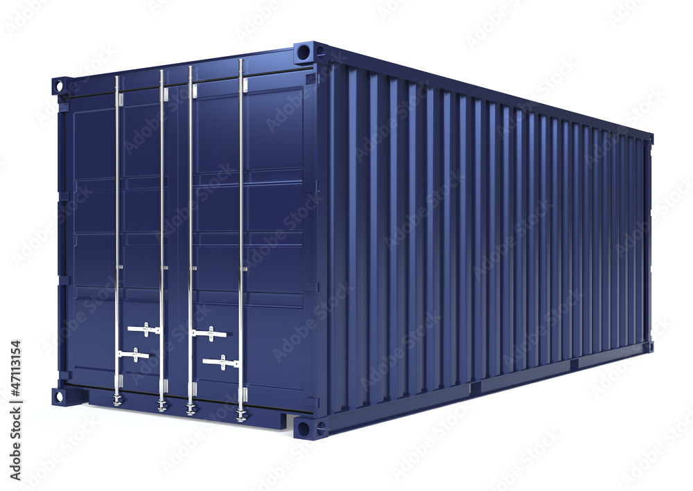 blue cargo container