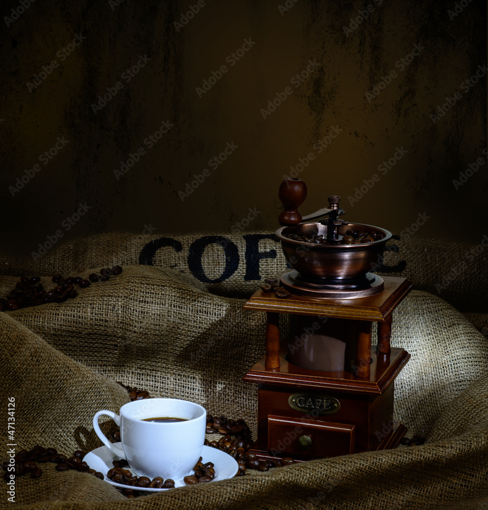 coffee mill and cup