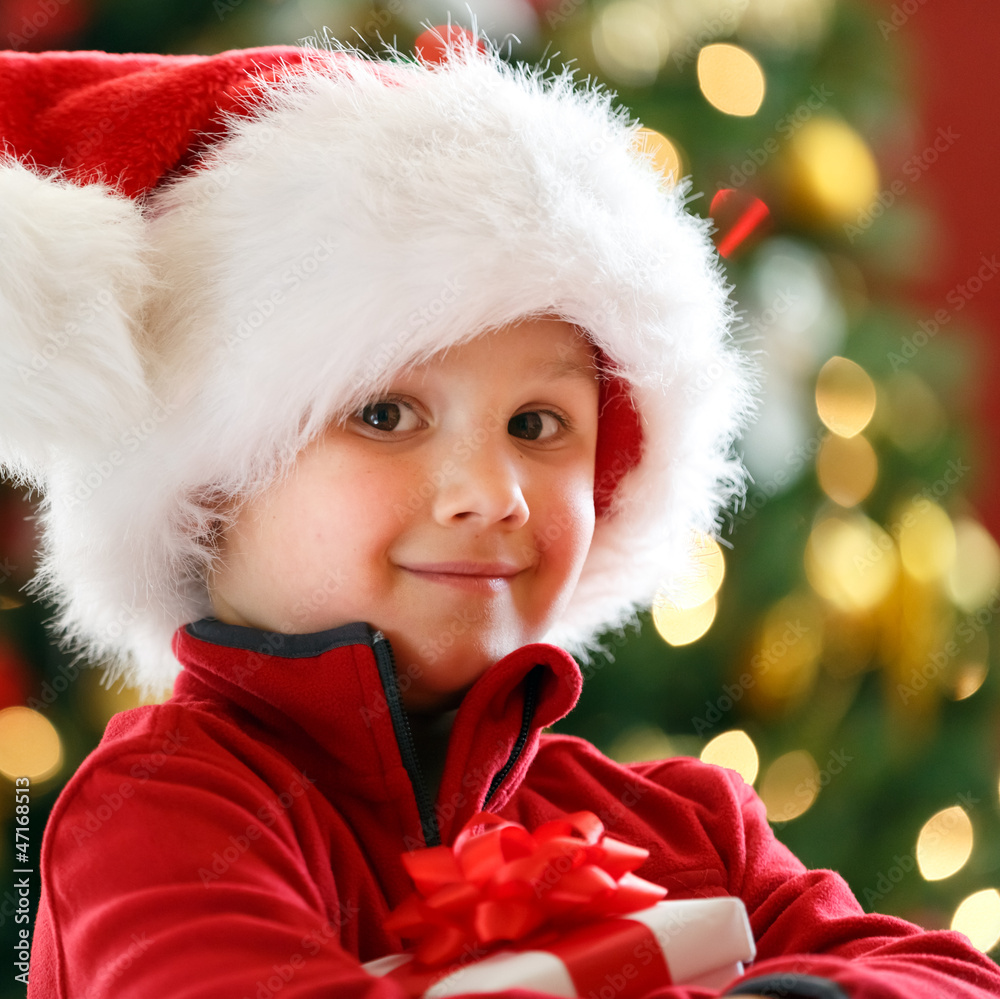 boy with Christmas gift