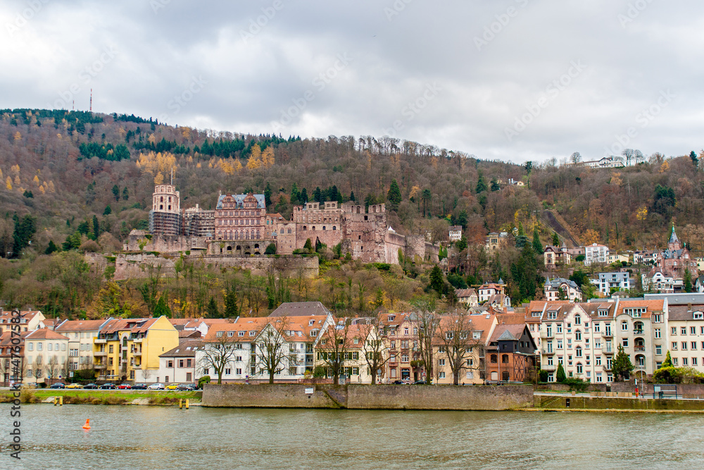 View of Heidelberg with the castle, Baden-Württemberg - Germany