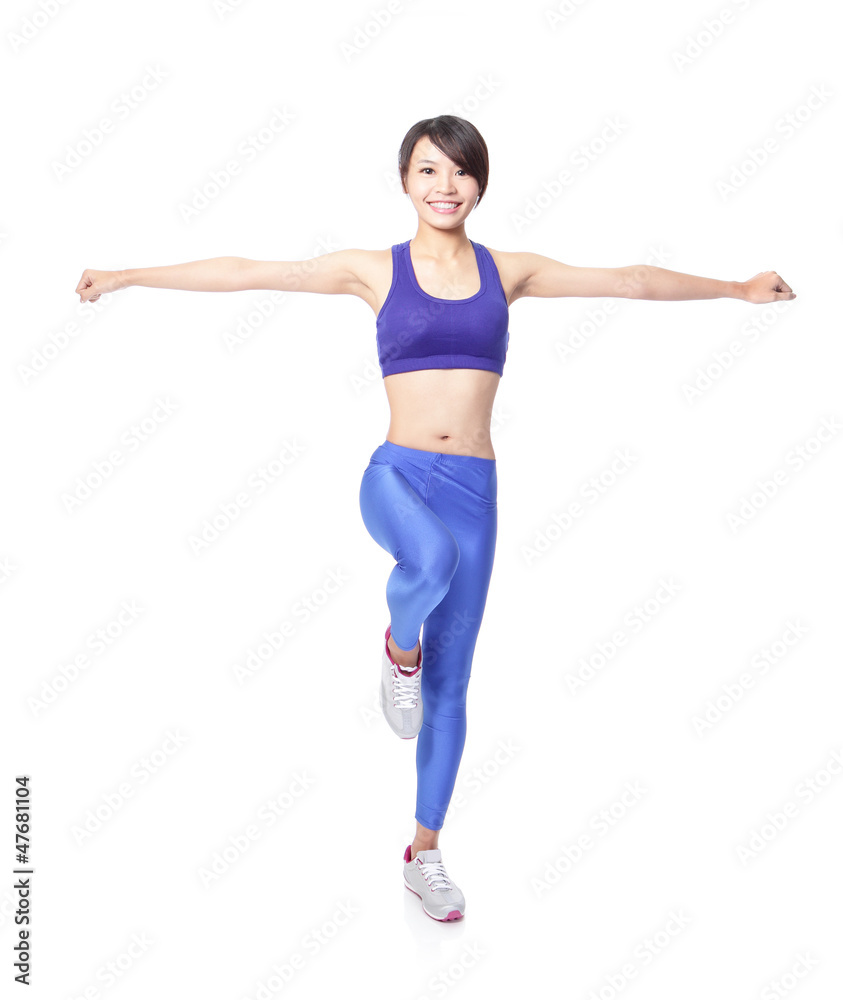 Yoga woman standing balance