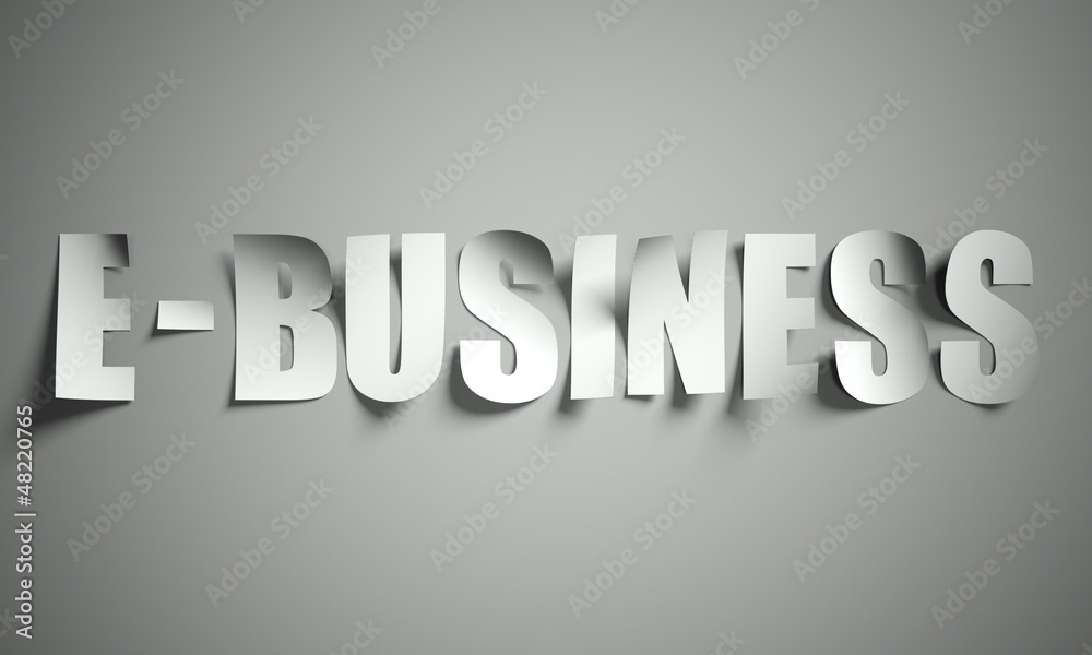 E business cut from paper on background